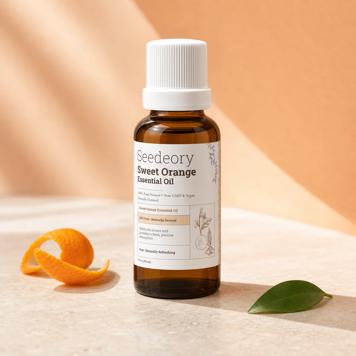 Seedeory Sweet Orange Essential Oil, 100% Pure - 1 fl oz