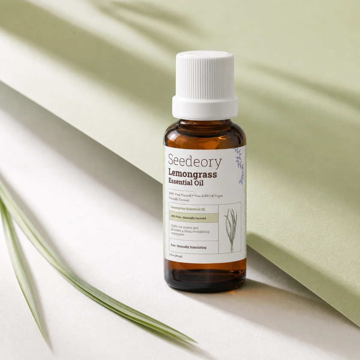 Seedeory Lemongrass Essential Oil, 100% Pure - 1 fl oz