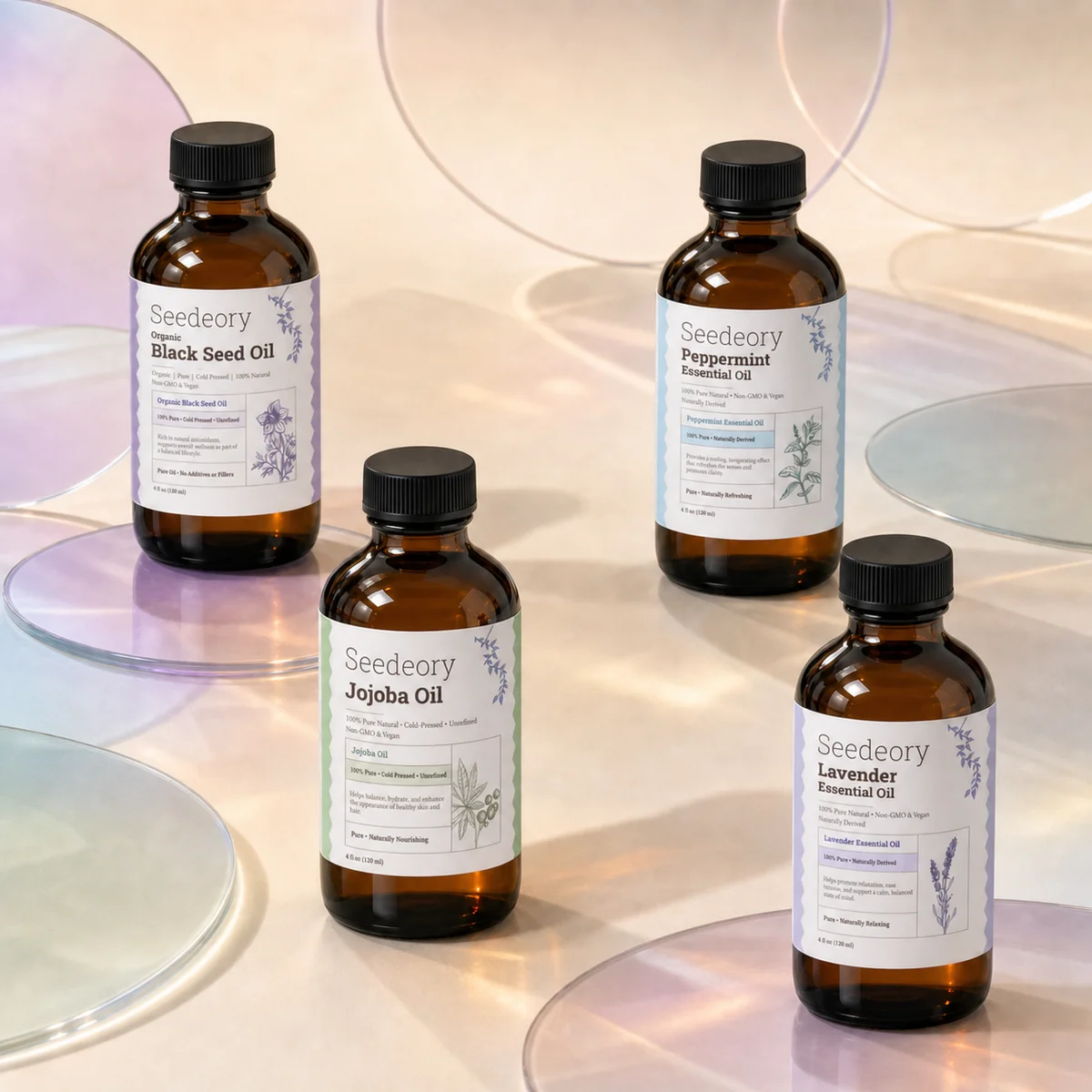 Seedeory Jojoba Oil, Cold-Pressed & Unrefined - 4 fl oz