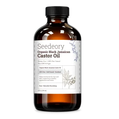 Seedeory Organic Black Jamaican Castor Oil, Hexane-Free - 8 fl oz