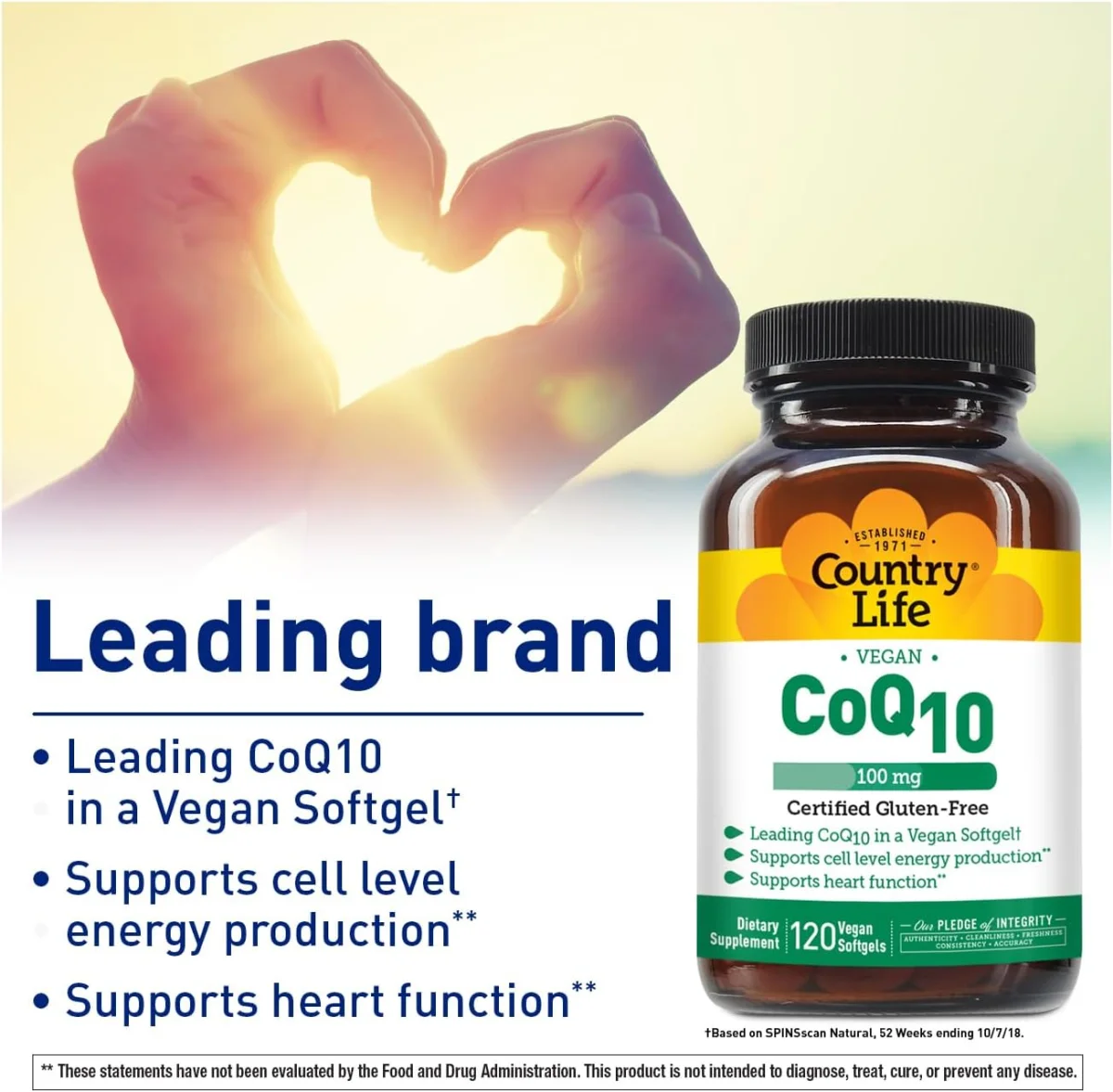 Country Life Simply CoQ10 - 100 mg - 120 Vegan Softgels