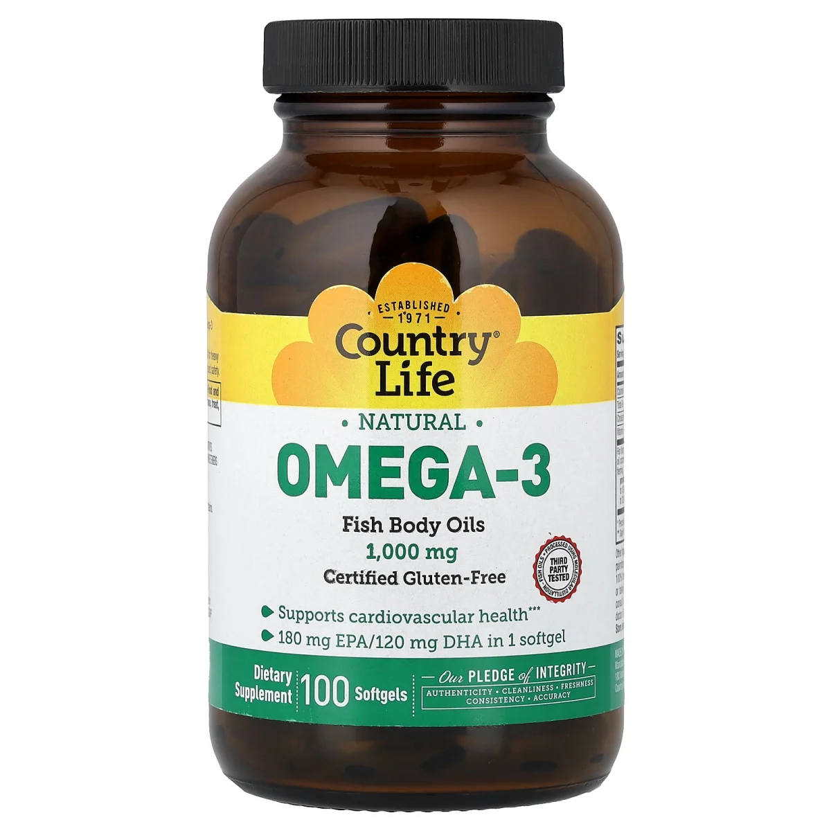 Country Life Omega-3 - 1000 mg - 100 Softgels