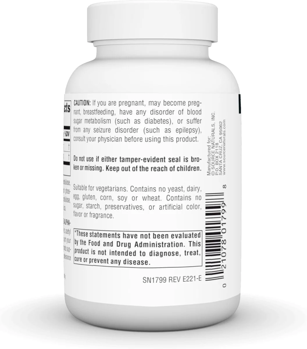 Source Naturals Acetyl L-Carnitine & Alpha-Lipoic Acid - 650 mg - 60 Tablets