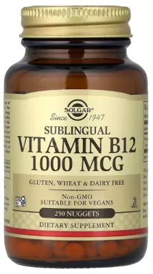 Solgar Vitamin B12 Sublingual - 1000 mcg - 250 Nuggets