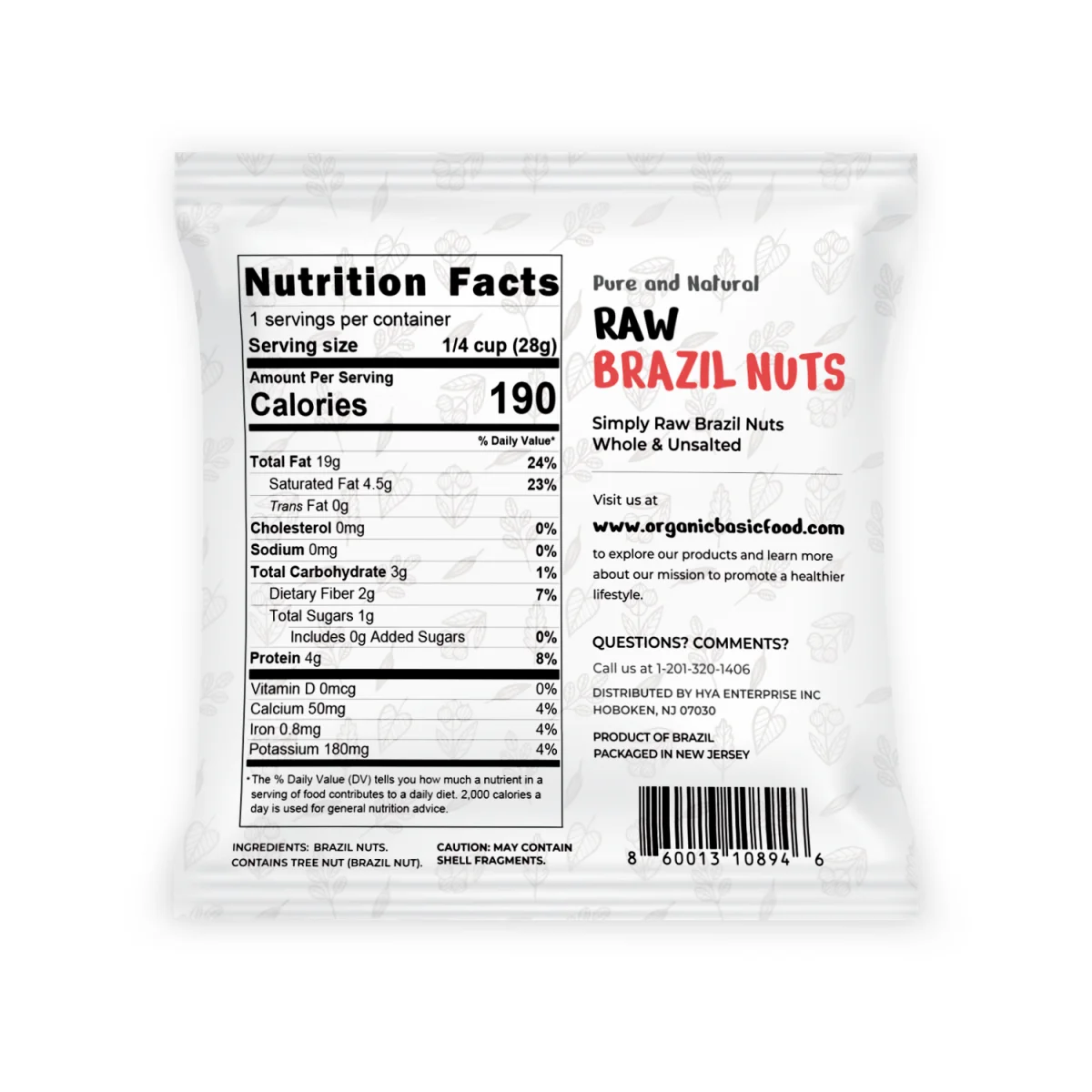 Raw Whole Brazil Nuts - 1 oz