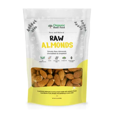 Organic Raw Whole Almonds, Unroasted & Unsalted - 7.5 oz