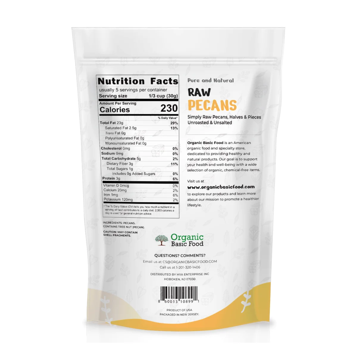 Raw Pecans, Halves & Pieces - 6 oz