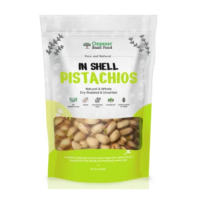In-Shell Pistachios, Dry-Roasted & Unsalted - 8 oz