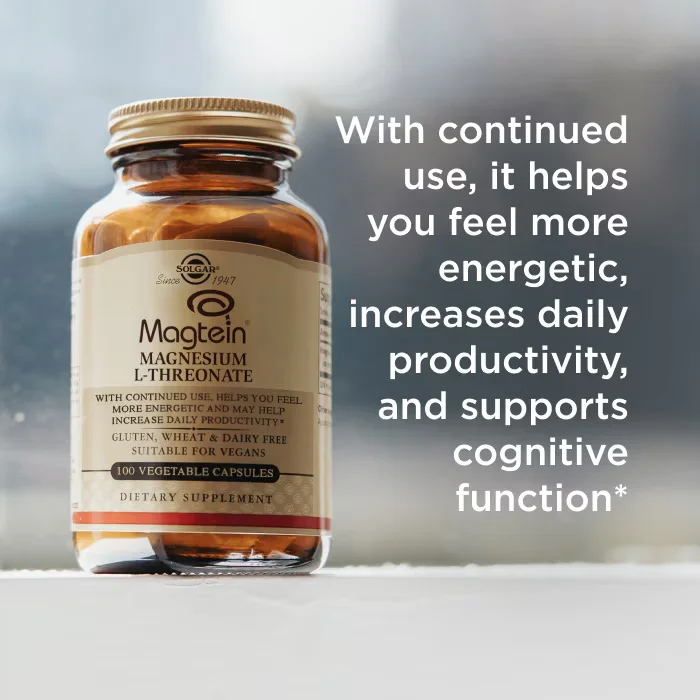 Solgar Magtein Magnesium L-Threonate - 100 Vegetable Capsules