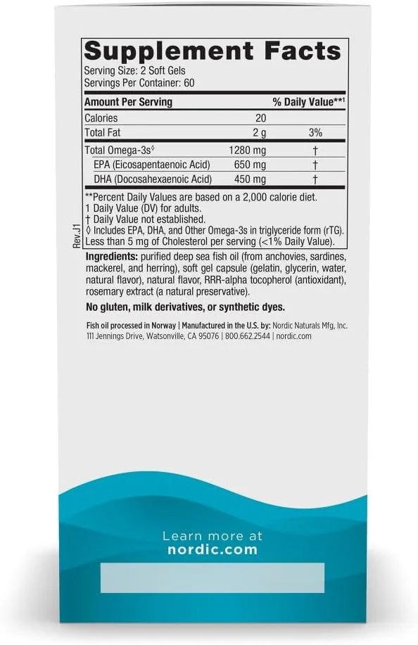 Nordic Naturals Ultimate Omega Lemon - 1280 mg - 120 Softgels