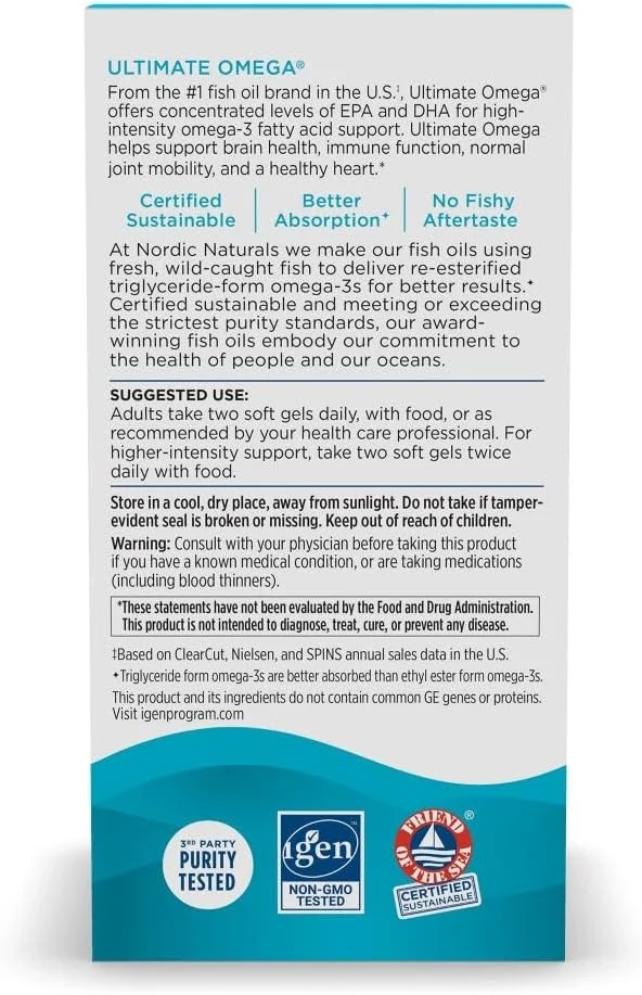 Nordic Naturals Ultimate Omega Lemon - 1280 mg - 120 Softgels