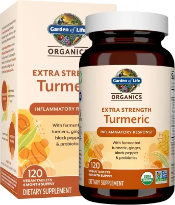Garden of Life Organics Extra Strength Turmeric Inflammatory Response - 120 Vegan Tablets