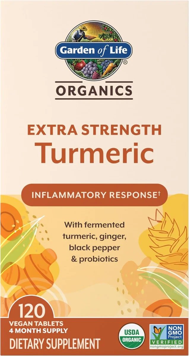 Garden of Life Organics Extra Strength Turmeric Inflammatory Response - 120 Vegan Tablets