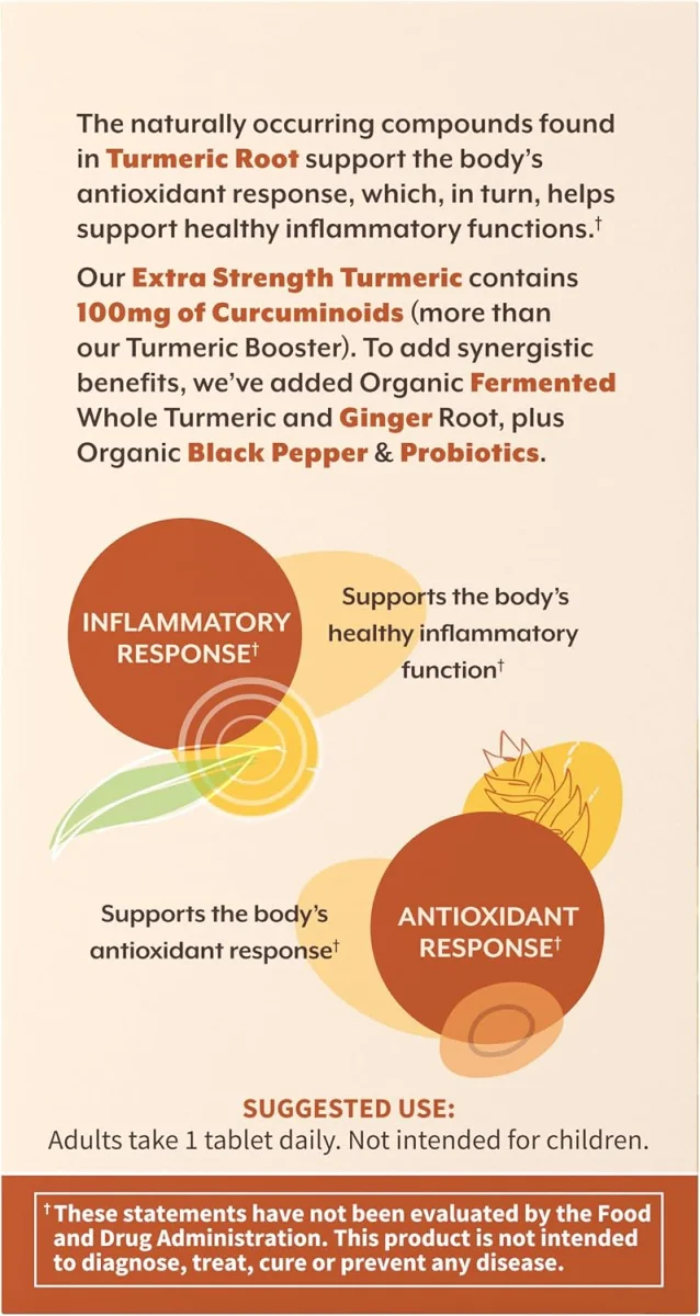 Garden of Life Organics Extra Strength Turmeric Inflammatory Response - 120 Vegan Tablets