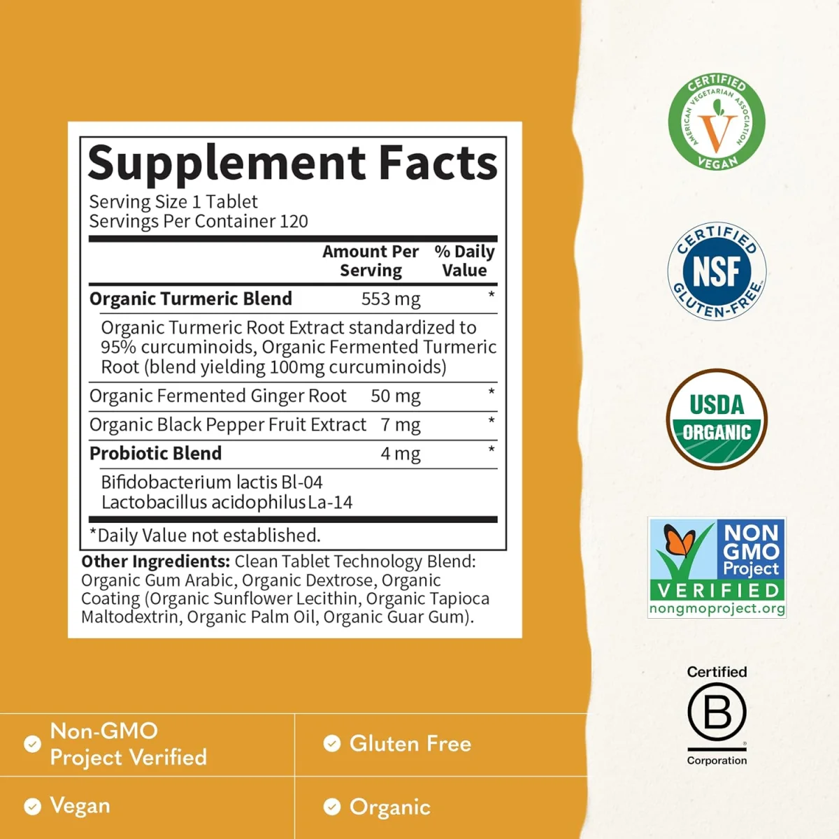 Garden of Life Organics Extra Strength Turmeric Inflammatory Response - 120 Vegan Tablets