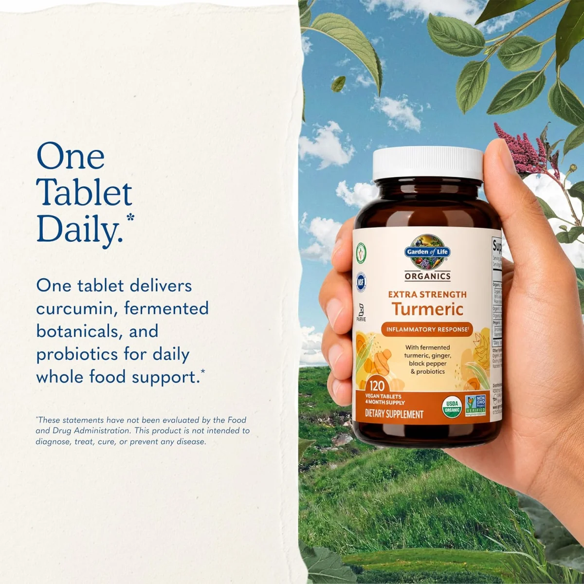 Garden of Life Organics Extra Strength Turmeric Inflammatory Response - 120 Vegan Tablets