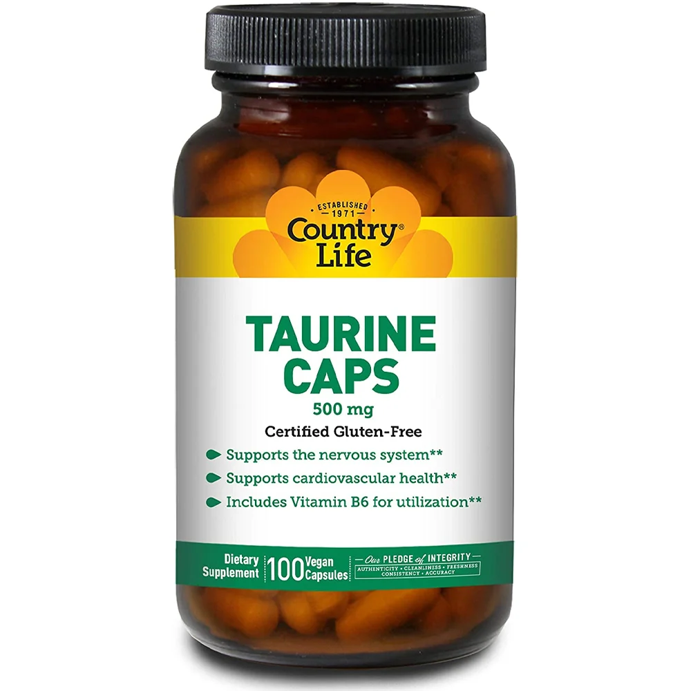 Country Life Taurine Caps - 500 mg - 100 Vegan Capsules