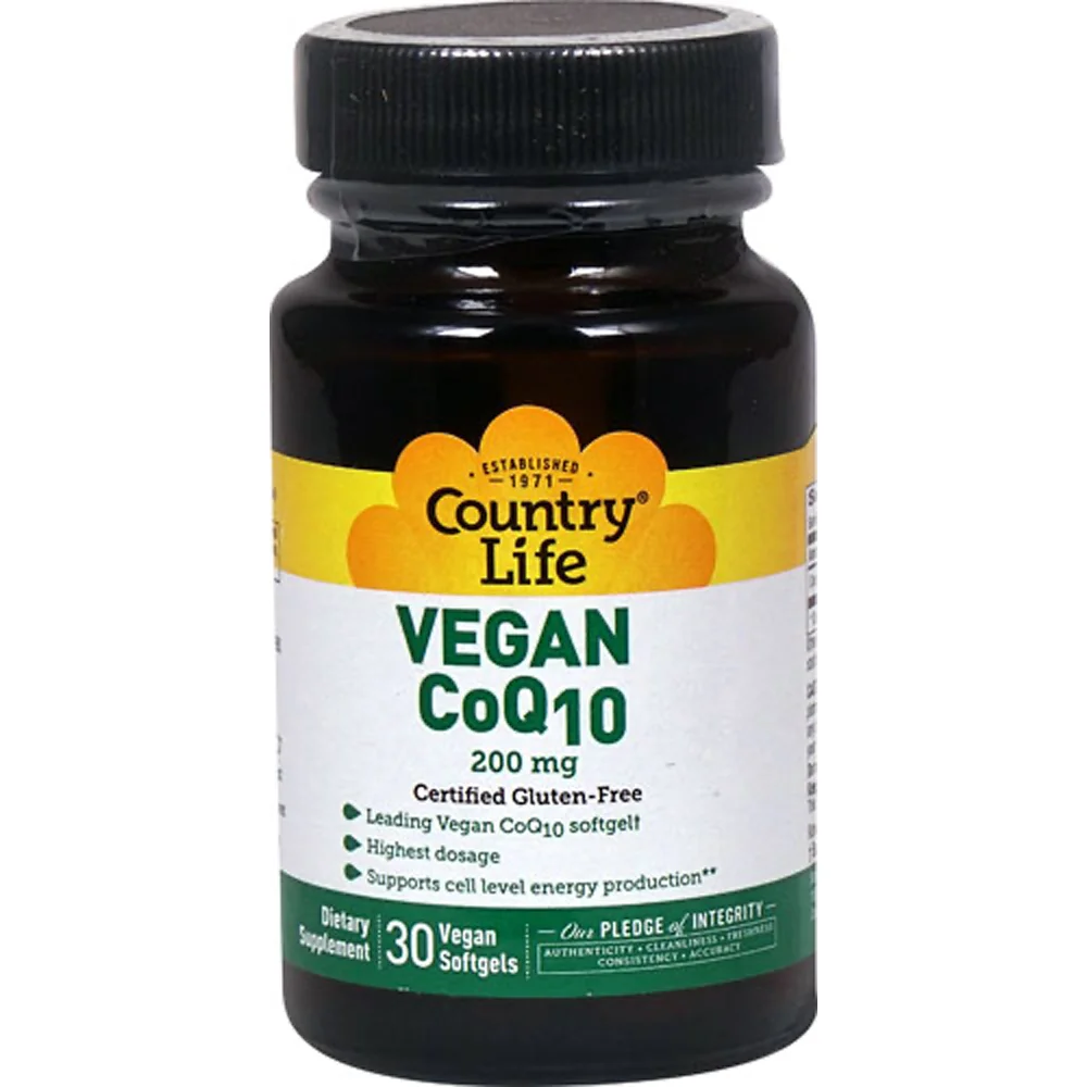 Country Life Vegan CoQ10  200 mg 30 Vegan Softgels