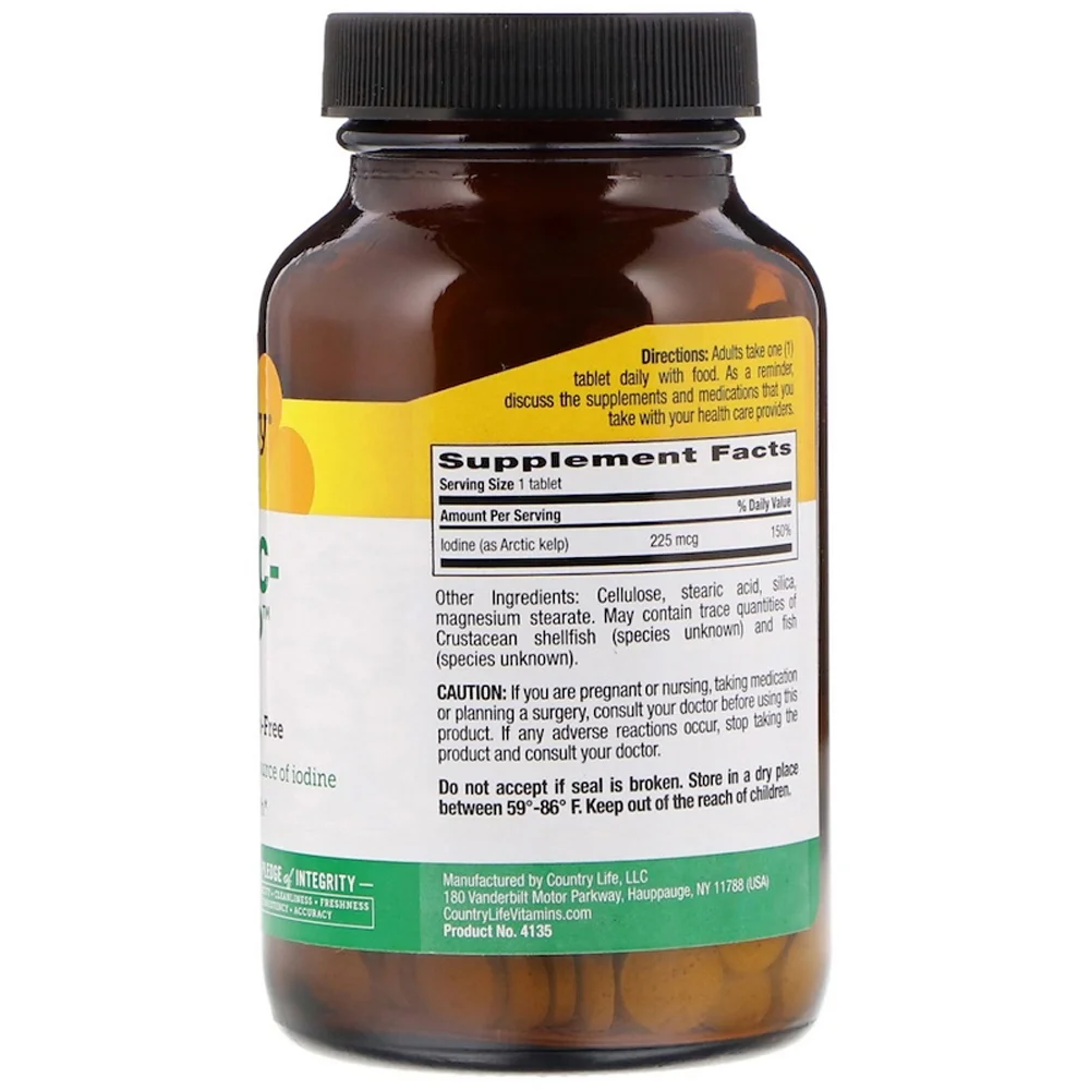Country Life Arctic-Kelp - 225 mcg - 300 Tablets