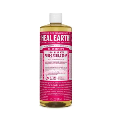 Dr. Bronner's 18-IN-1 Pure-Castile Magic Soap Rose - 32 fl oz