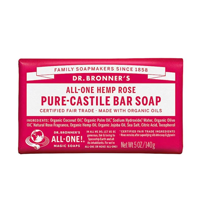 Dr. Bronner's All-One Pure-Castile Bar Soap Hemp Rose - 5 oz