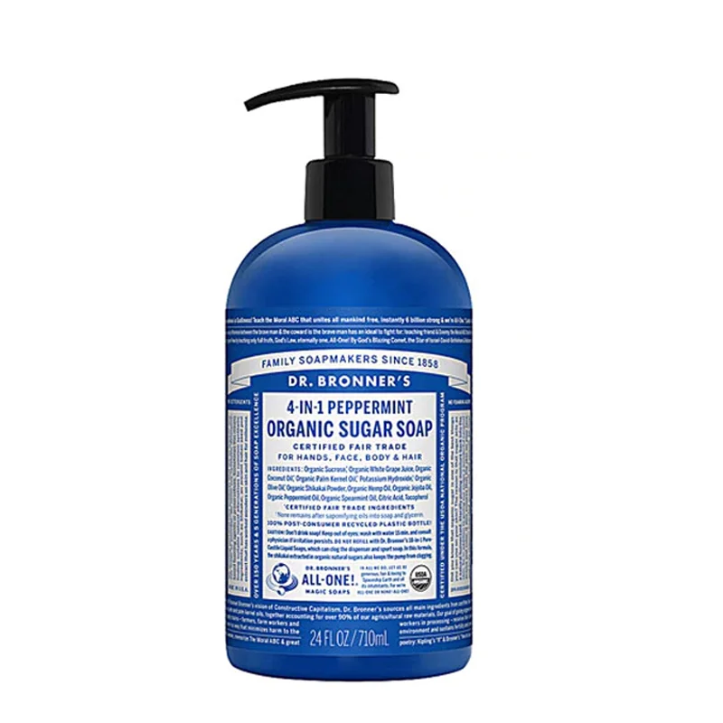 Dr. Bronner's Organic 4-in-1 Pump Soap Sugar Peppermint - 24 fl oz