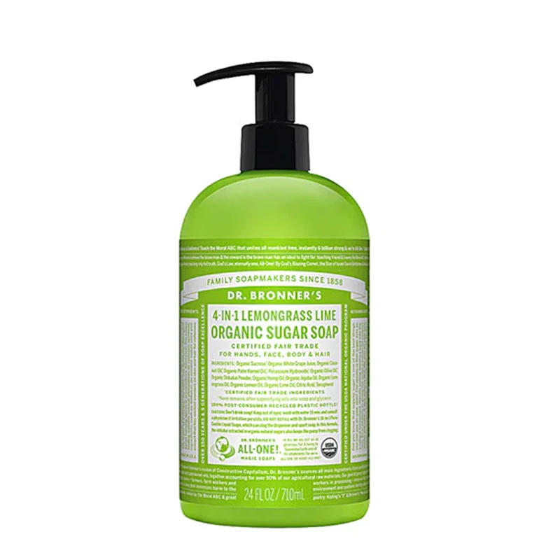 Dr. Bronner's Organic 4-in-1 Pump Soap Sugar Lemongrass Lime - 24 fl oz