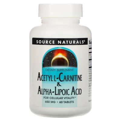 Source Naturals Acetyl L-Carnitine & Alpha-Lipoic Acid - 650 mg - 60 Tablets