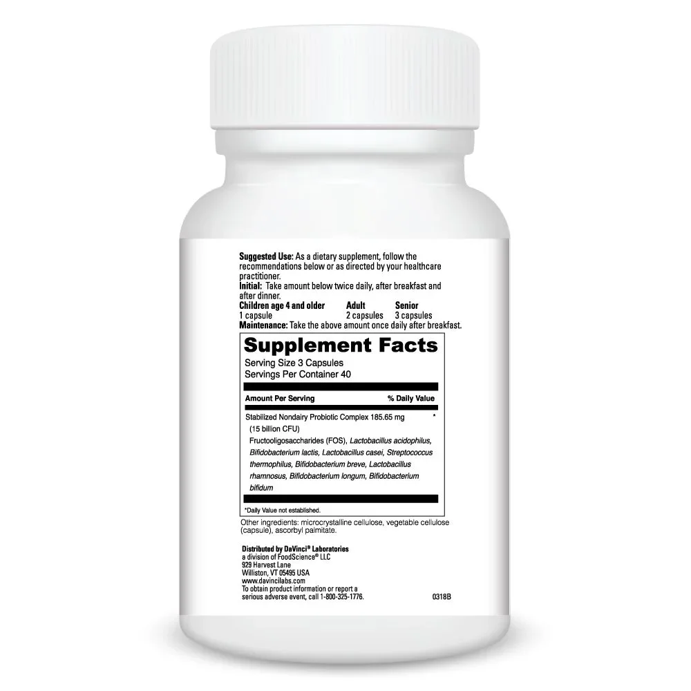 DaVinci Laboratories Mega Probiotics-ND™ - 5 billion microorganisms - 120 Capsules