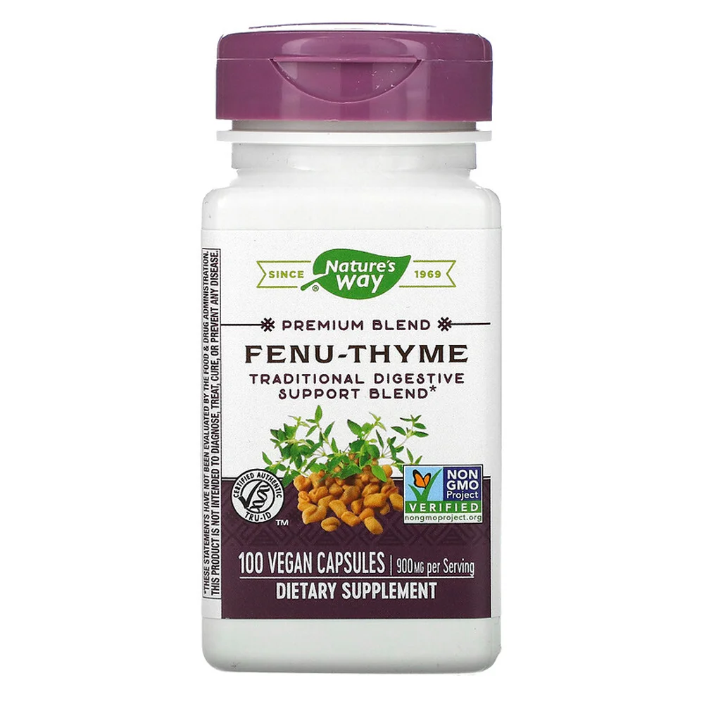 Nature's Way Premium Blend Fenu-Thyme - 900 mg Per Serving - 100 Vegan Capsules