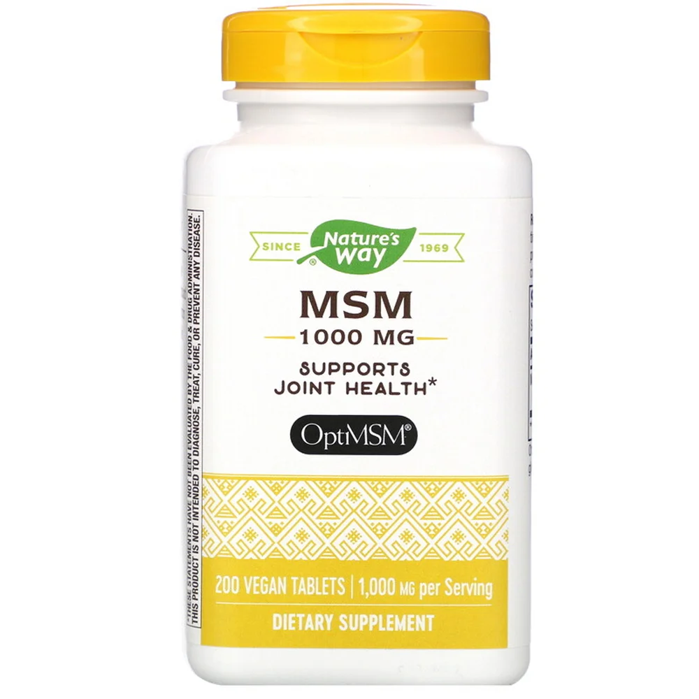 Nature's Way MSM - OptiMSM - Supports Joint Health - 1000 mg Per Serving - 200 Vegan Tablets