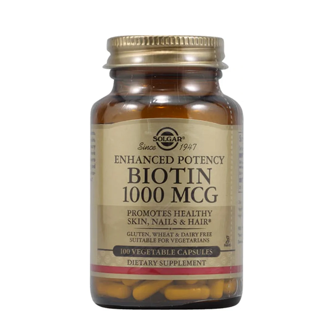 Solgar Biotin - 1000 mcg - 100 Vegetable Capsules