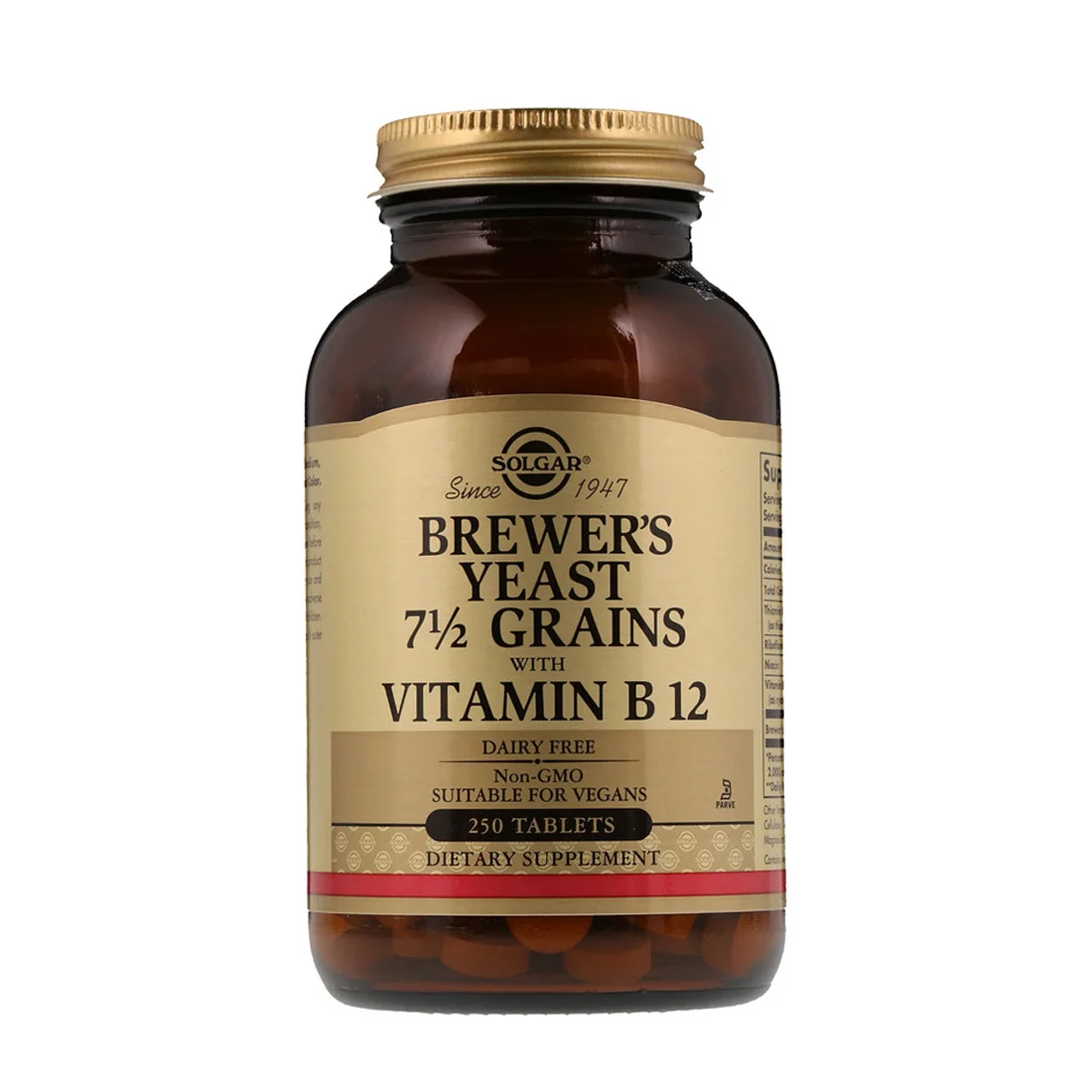 Solgar Brewer's Yeast Grains with Vitamin B12 - 250 Tablets
