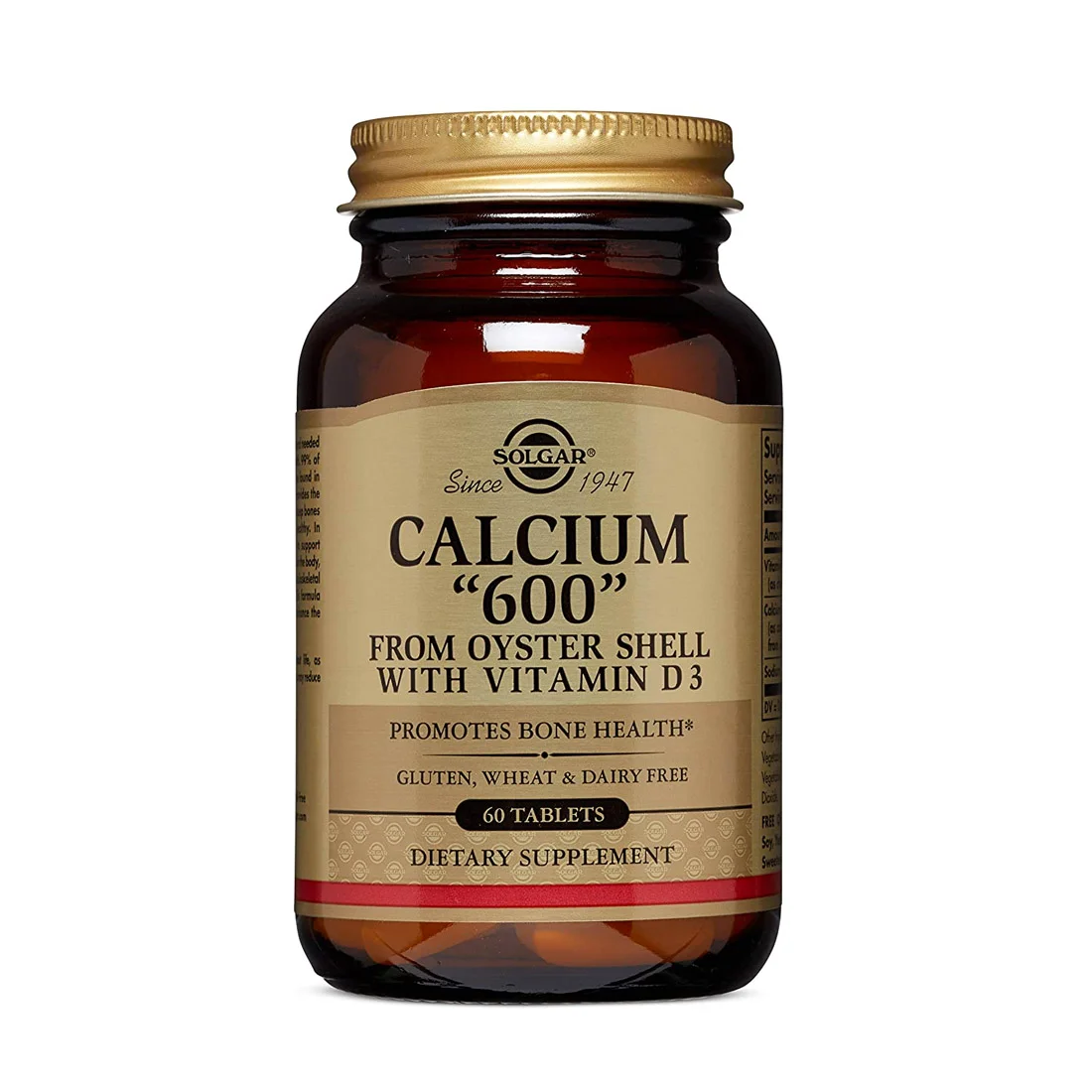 Solgar Calcium "600" 60Tablets (from Oyster Shell with Vitamin D3)