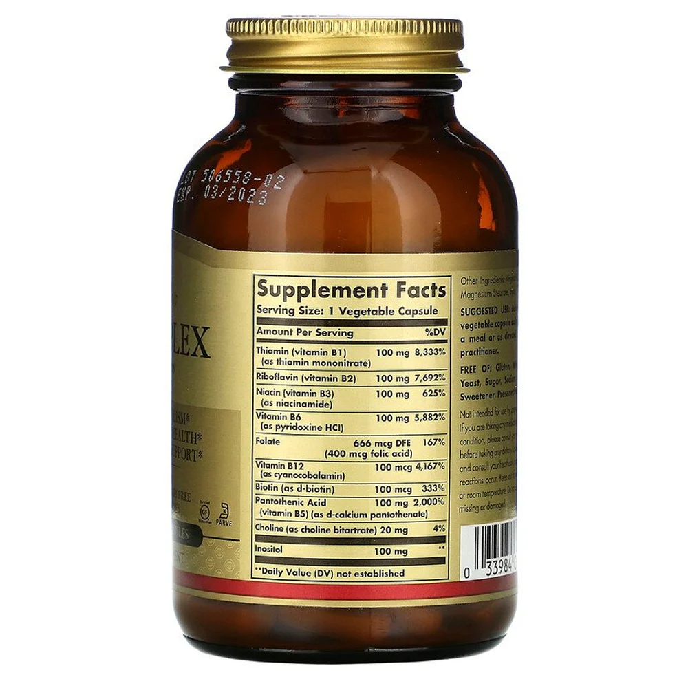 Solgar B-Complex 100 - 100 Vegetable Capsules