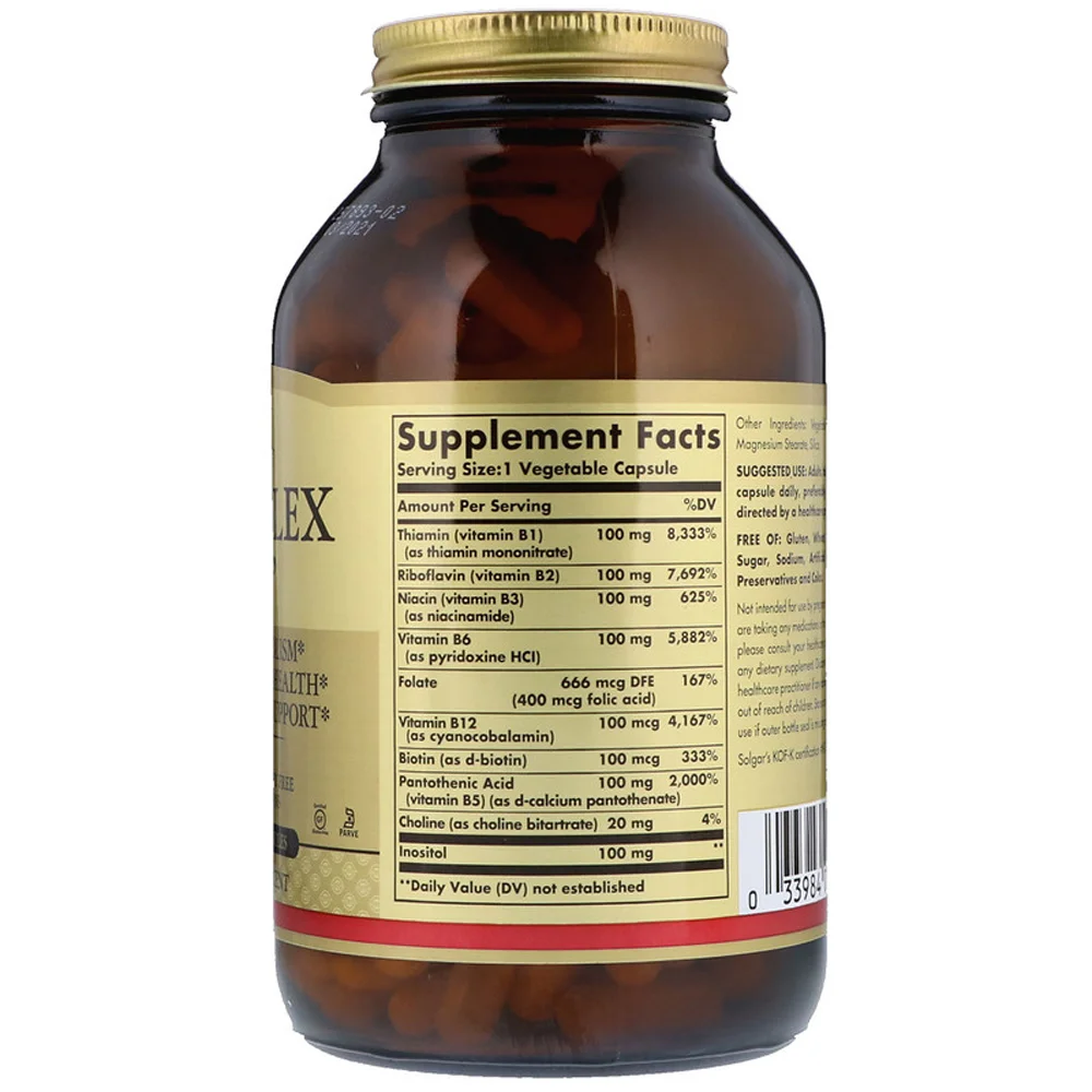 Solgar B-Complex 100 - 250 Vegetable Capsules