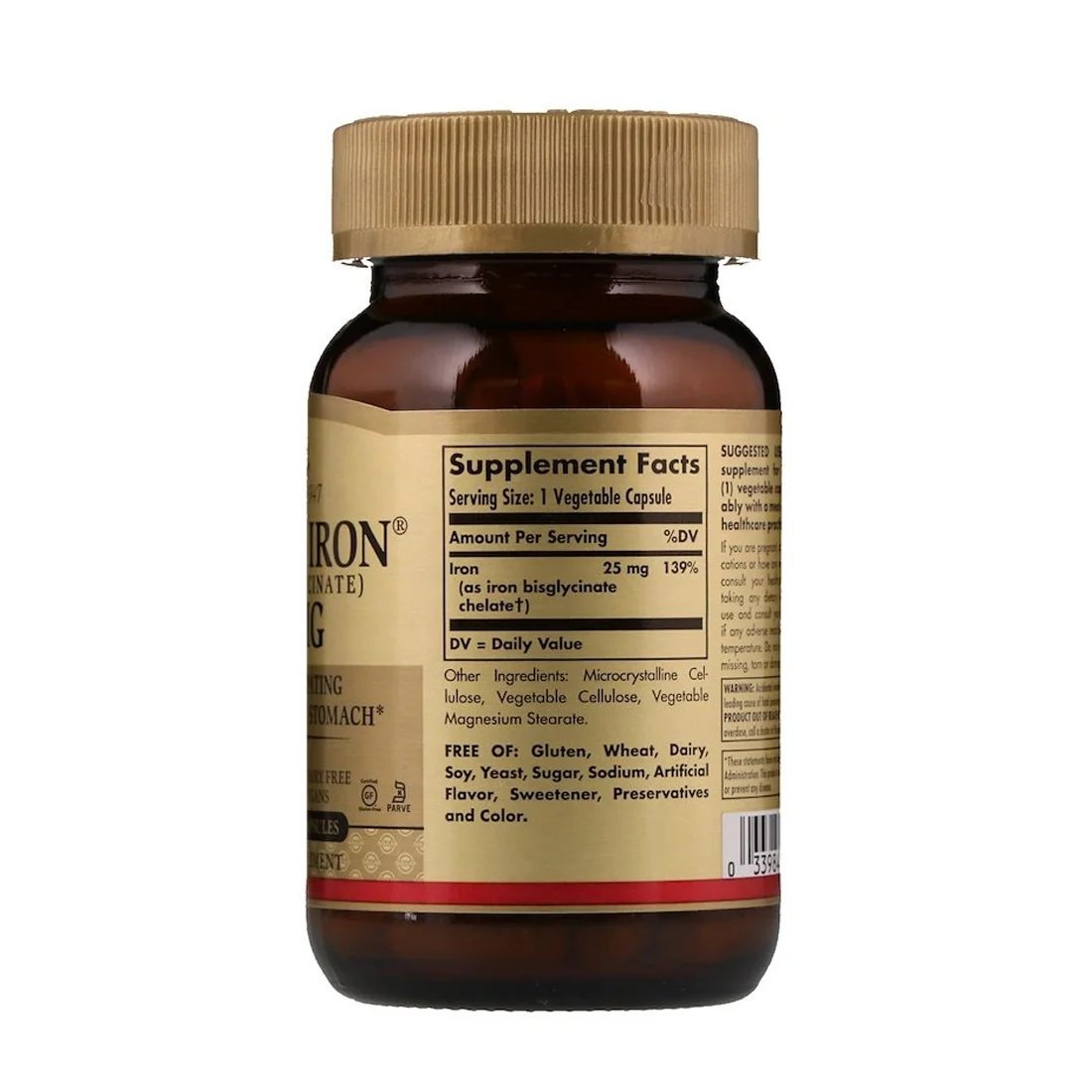 Solgar Gentle Iron® - 25 mg - 90 Vegetable Capsules