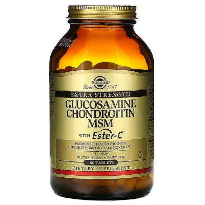 Solgar Extra Strength Glucosamine Chondroitin MSM with Ester-C® - 180 Tablets
