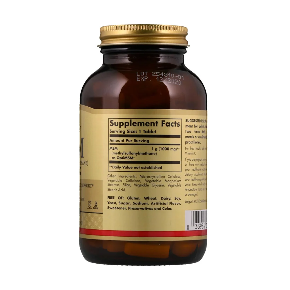 Solgar MSM - 1000 mg - 120 Tablets