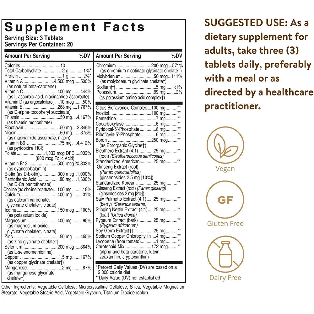 Solgar Male Multiple Advanced Phytonutrient Multivitamin 60 Tablets