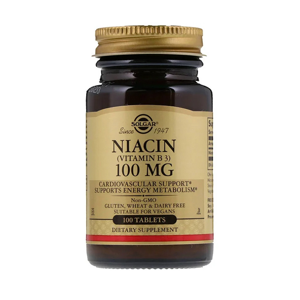 Solgar Niacin Vitamin B3 - 100 mg - 100 Tablets