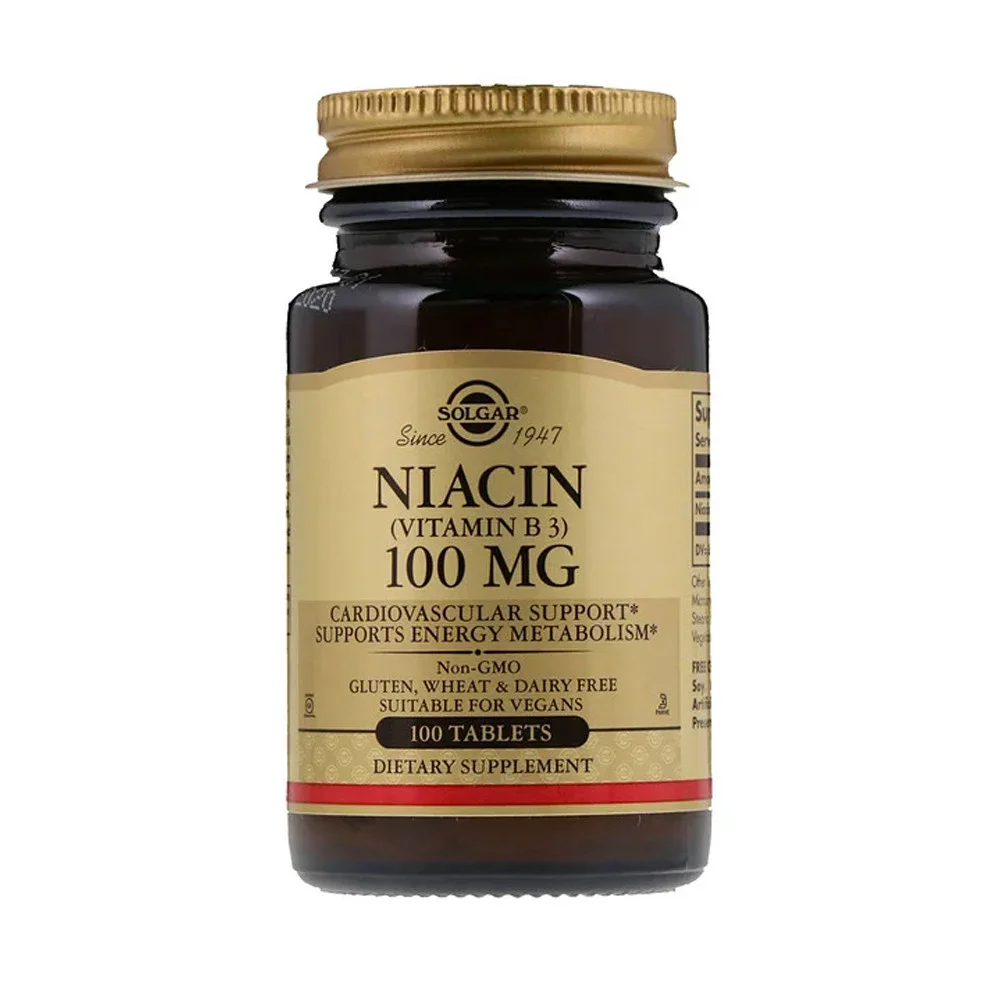 Solgar Niacin Vitamin B3 - 100 mg - 100 Tablets