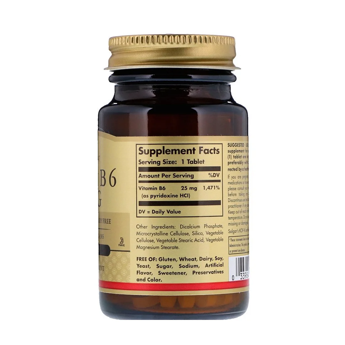 Solgar Vitamin B6 - 25 mg - 100 Tablets