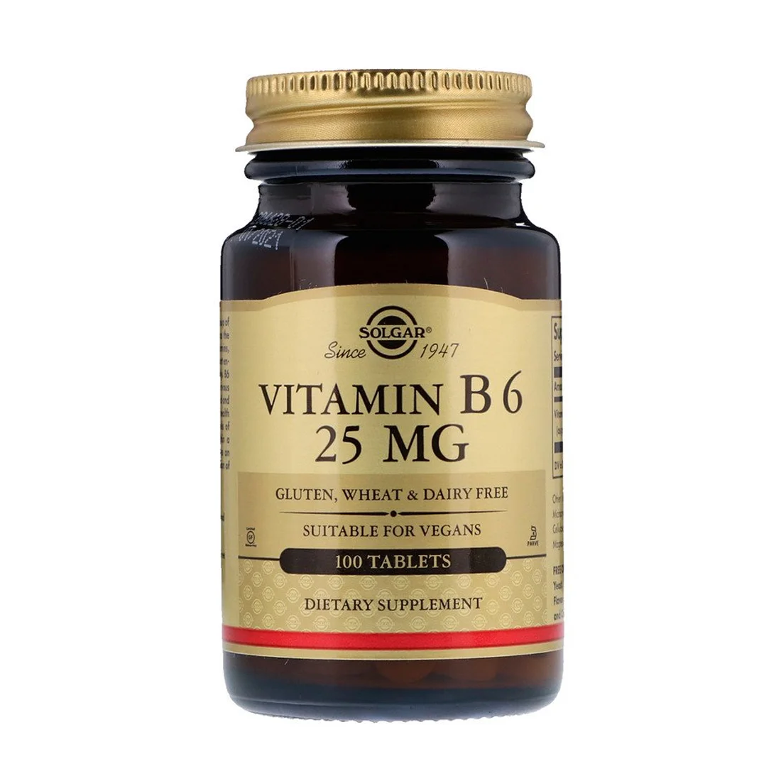 Solgar Vitamin B6 - 25 mg - 100 Tablets