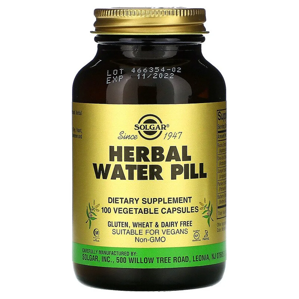 Solgar Natural Herbal Water Pill - 100 Vegetable Capsules