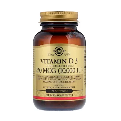 Solgar Vitamin D3 Cholecalciferol - 10000 IU - 120 Softgels