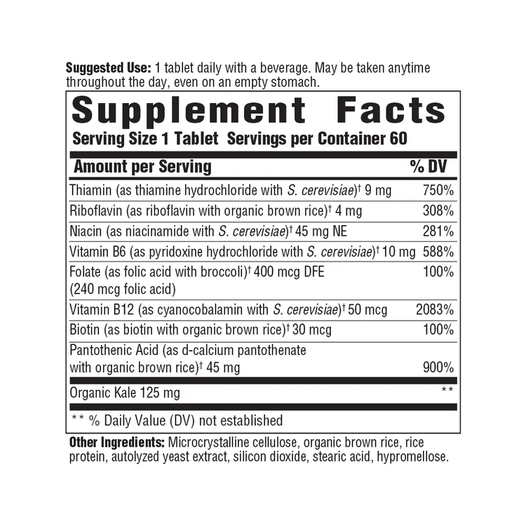 MegaFood Balanced B Complex with Vitamin B12, Vitamin B6 and Folate - 60 Tablets