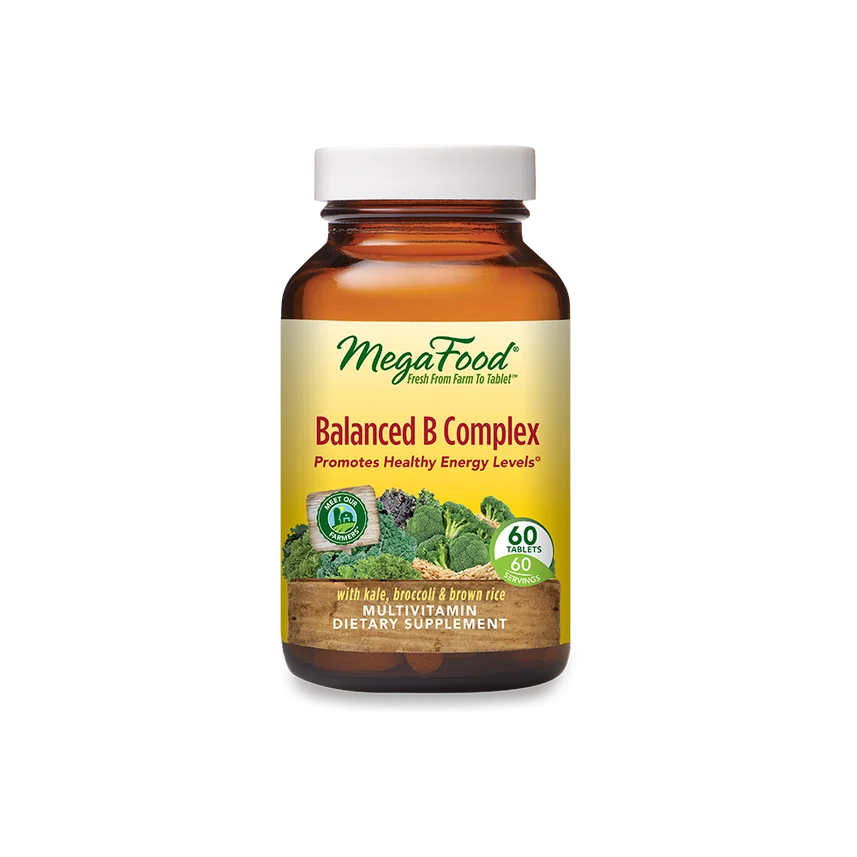 MegaFood Balanced B Complex with Vitamin B12, Vitamin B6 and Folate - 60 Tablets