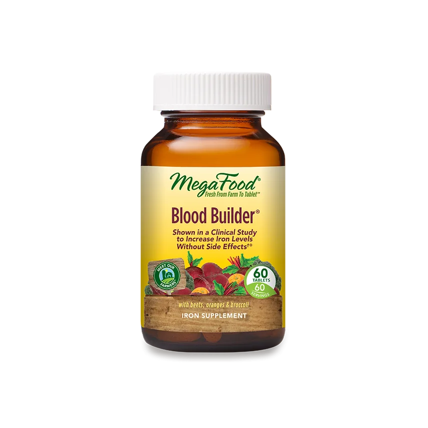 MegaFood Blood Builder Iron Supplement with Vitamin C - 60 Tablets