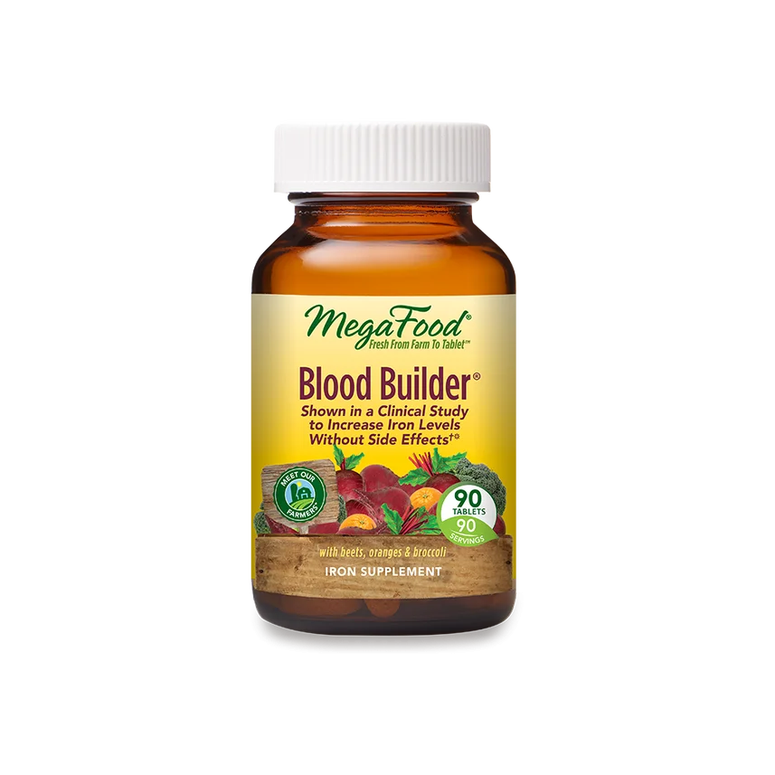 MegaFood Blood Builder Iron Supplement with Vitamin C - 90 Tablets